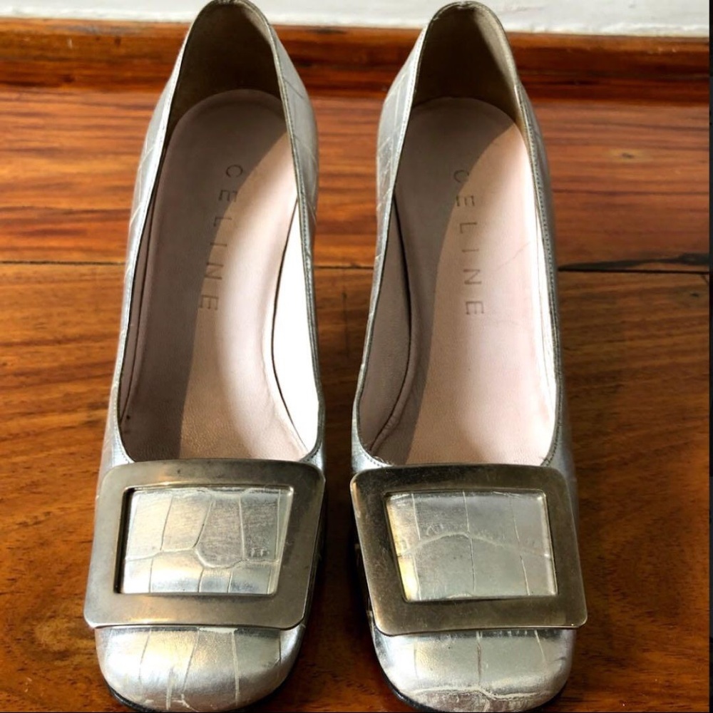 Celine Fauc croc 🐊 silver pumps - Picture 3 of 10